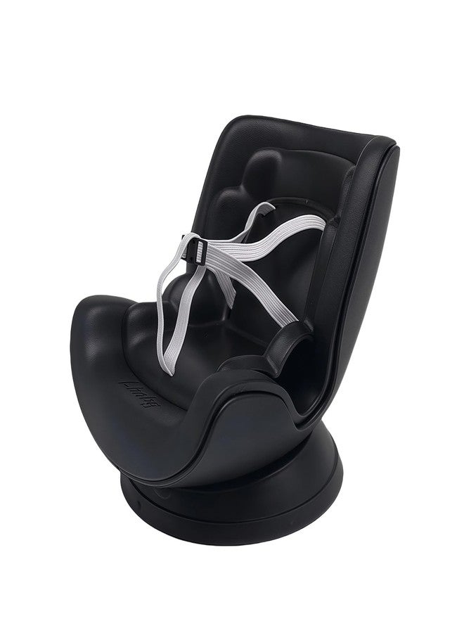SARATA Black 17cm Dolls Car Seat with Universal Air Vent Clip & Desk Stand, Cute Stylish Decoration for Anime & Toy Collectors Doll Car Seat for 17cm Dolls (Black) - Image 1